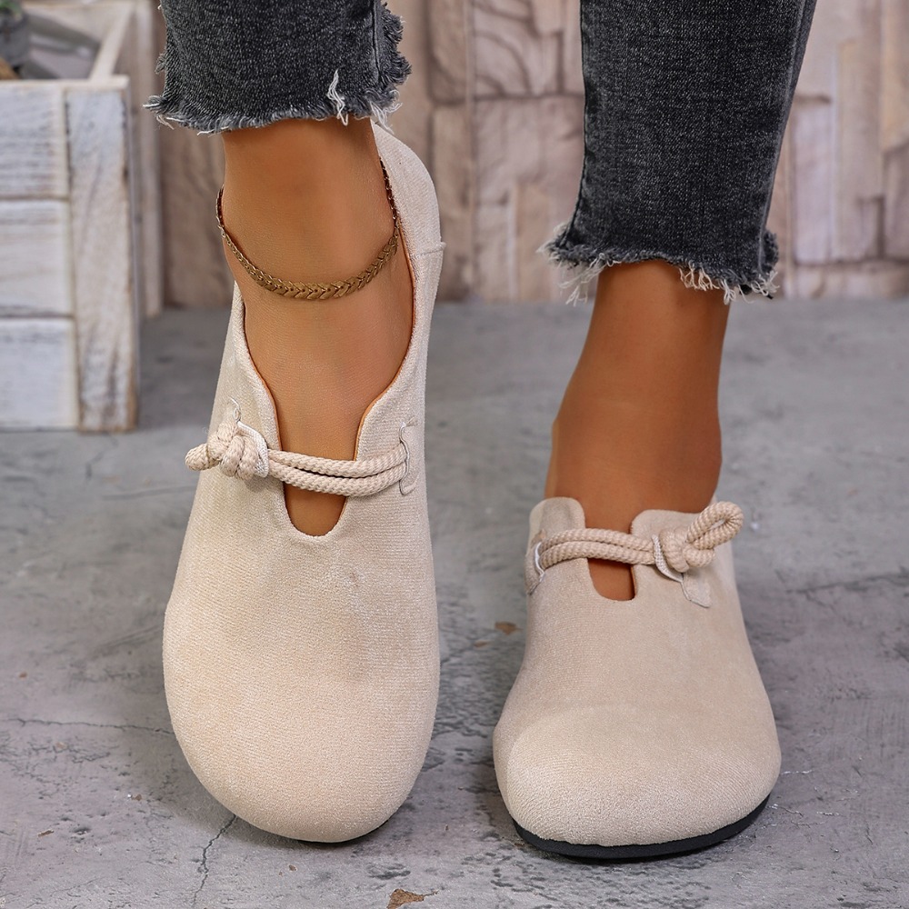 女性用、フラットなローファー、丸いつま先、結び紐のストラップ - Heels のレビューと価格