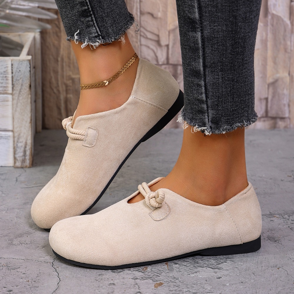 女性用、フラットなローファー、丸いつま先、結び紐のストラップ - Heels のレビューと価格
