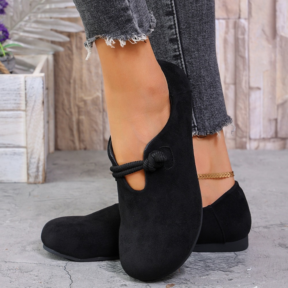 女性用、フラットなローファー、丸いつま先、結び紐のストラップ - Heels のレビューと価格