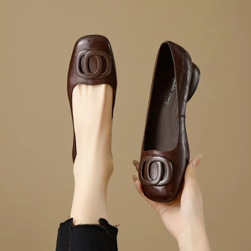 フランス風レディースシューズ パンプス レザーシューズ スク - Women'S Shoes のレビューと価格