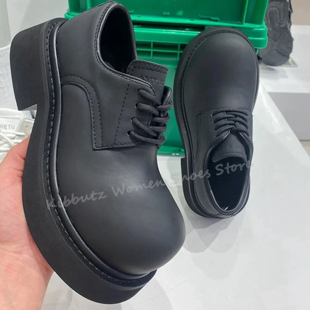 ビッグヘッドパンプス レースアップチャンキーヒール ファッシ - Boots のレビューと価格