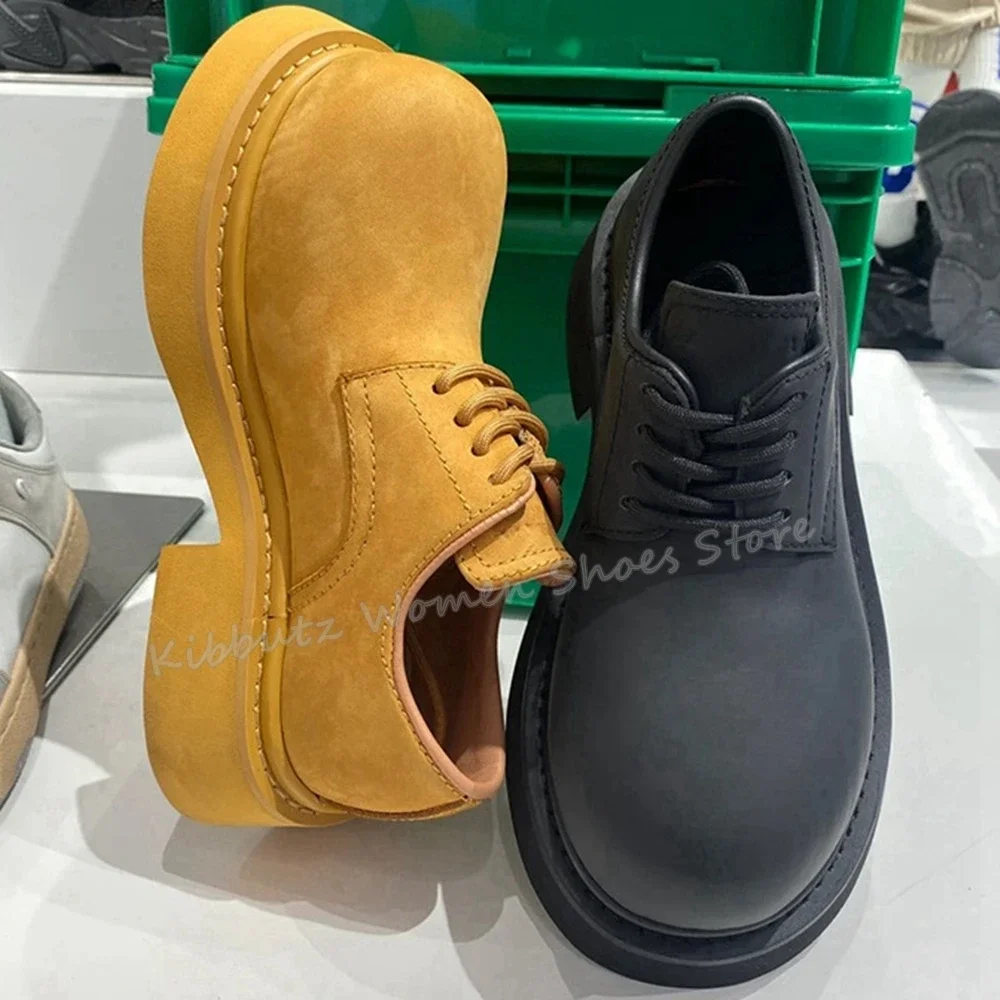 ビッグヘッドパンプス レースアップチャンキーヒール ファッシ - Boots のレビューと価格